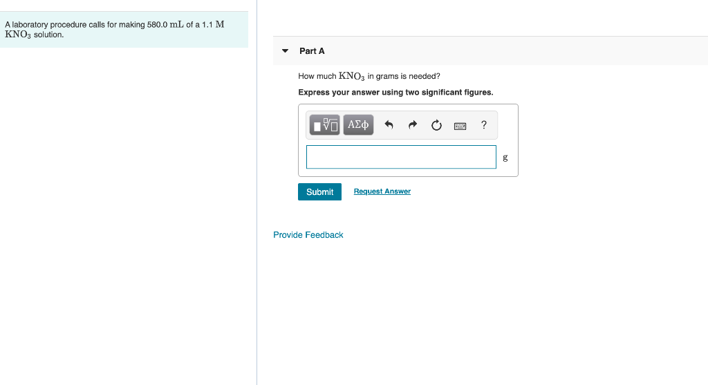 Solved A laboratory procedure calls for making 580.0 mL of a