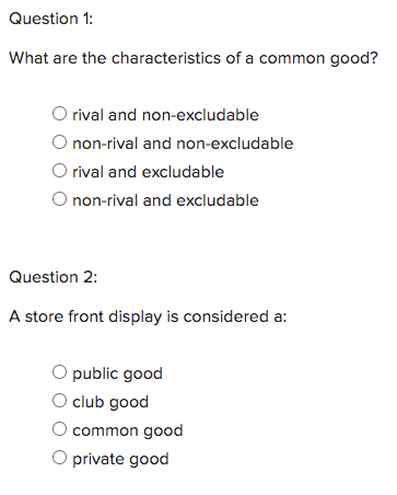 Solved Question 1 What Are The Characteristics Of A Common Chegg Com