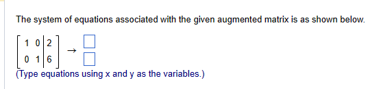 Solved The system of equations associated with the given | Chegg.com