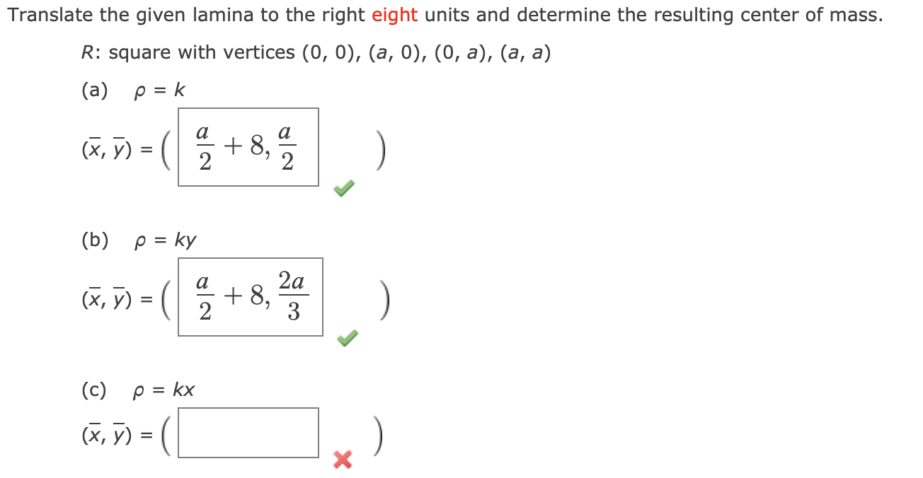 Solved Translate the given lamina to the right eight units