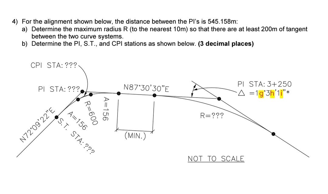 Solved 4) For the alignment shown below, the distance | Chegg.com