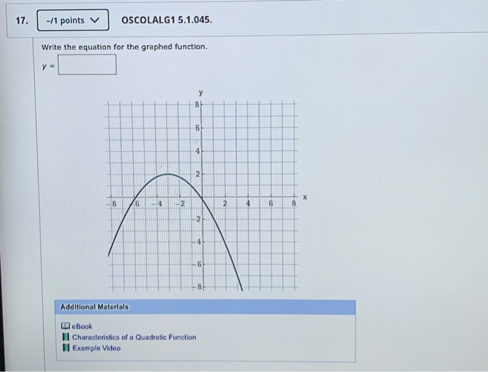 Solved -/1 points V O SCOLALG1 5.1.040. Write the equation | Chegg.com