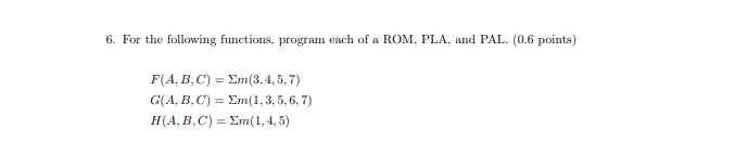 Solved 6. For the following functions, program each of a | Chegg.com