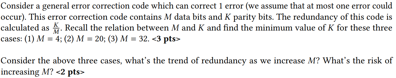 Solved Consider A General Error Correction Code Which Can | Chegg.com