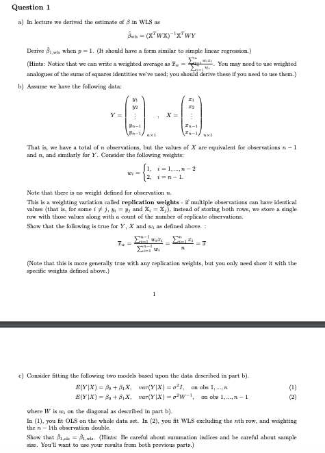 Question 1 A In Lecture We Derived The Estimate O Chegg Com