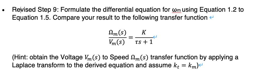 9. Formulate the differential equation for wm using | Chegg.com