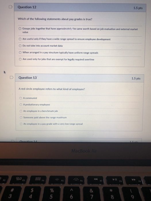 Solved D | Question 12 1.5 pts Which of the following | Chegg.com