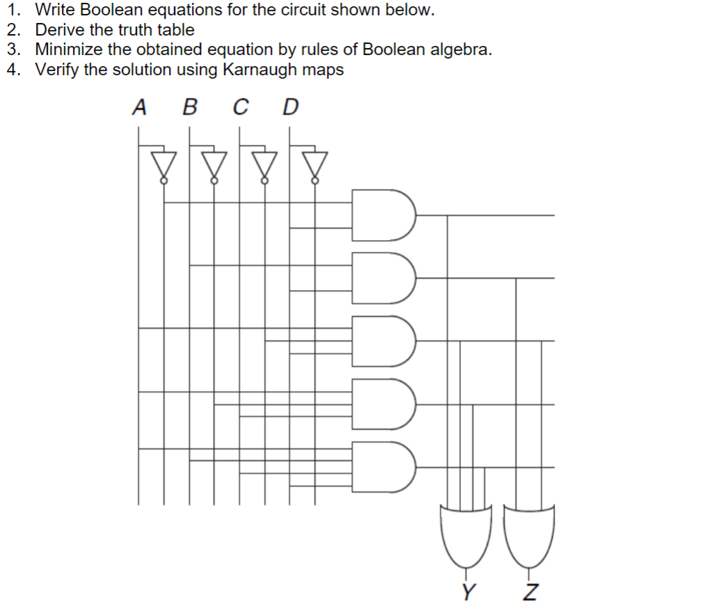 Solved 1. Write Boolean Equations For The Circuit Shown | Chegg.com