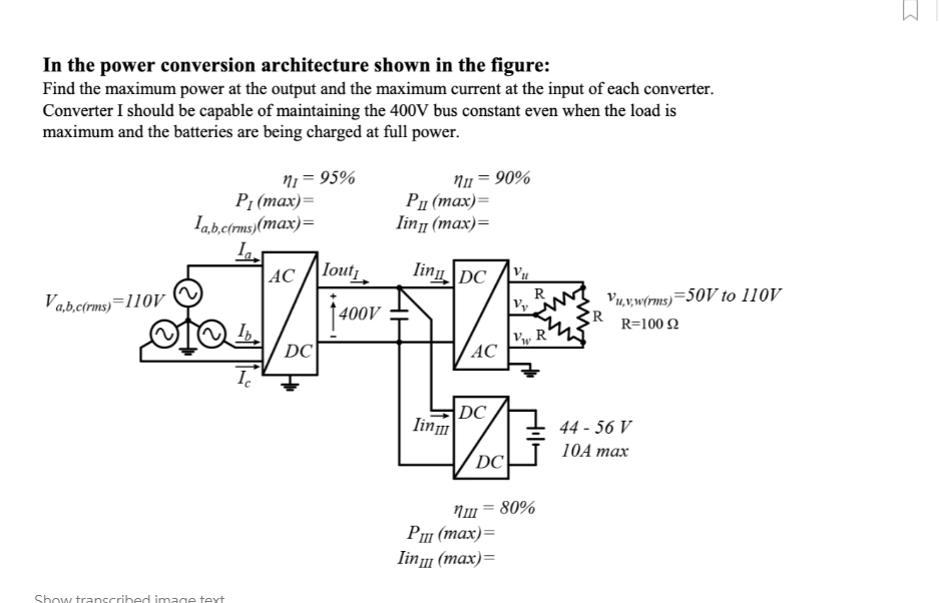 In the power conversion architecture shown in the | Chegg.com