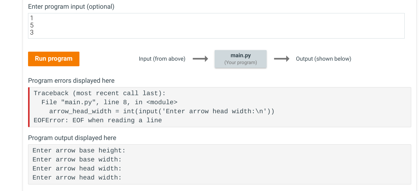 Solved 5.25 LAB*: Program: Drawing a half arrow This program | Chegg.com