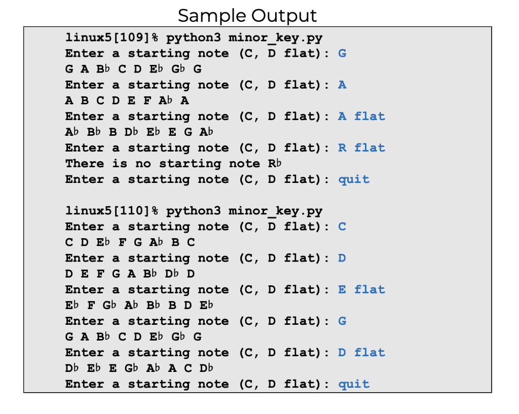 Solved Here is a list of musical notes, written with flats | Chegg.com