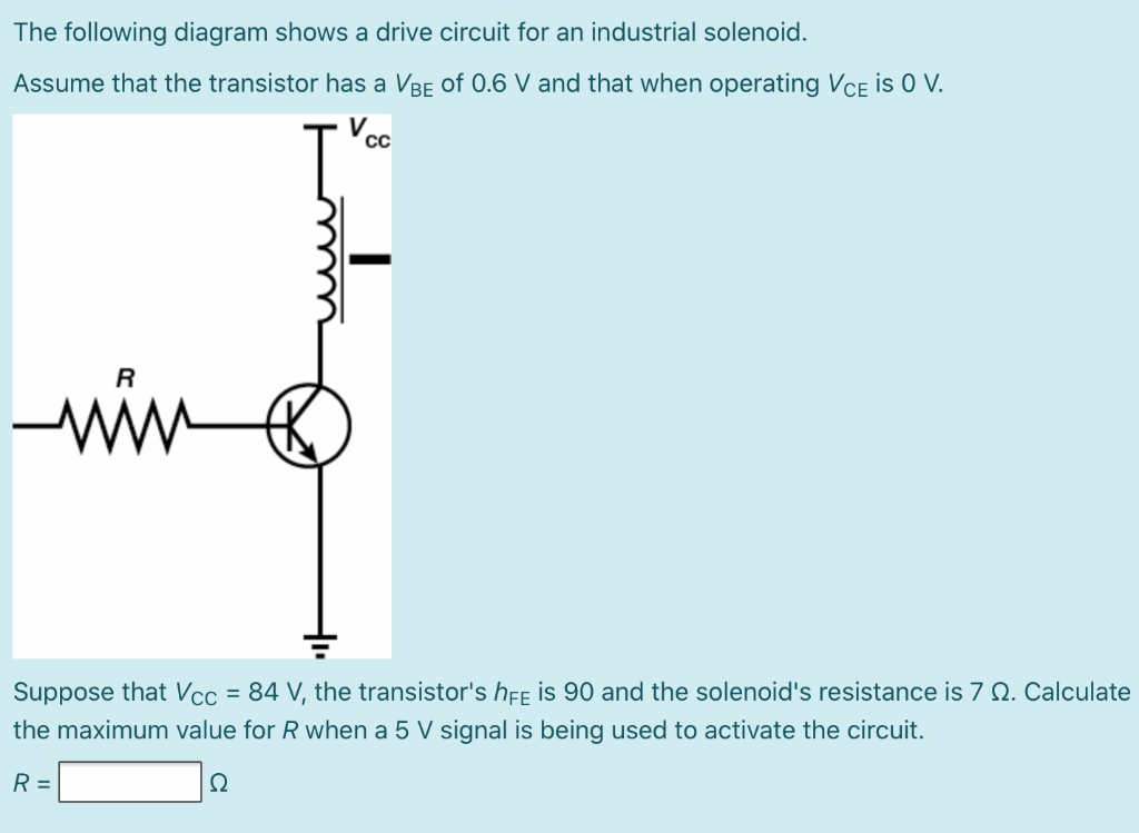 Solved The following diagram shows a drive circuit for an | Chegg.com