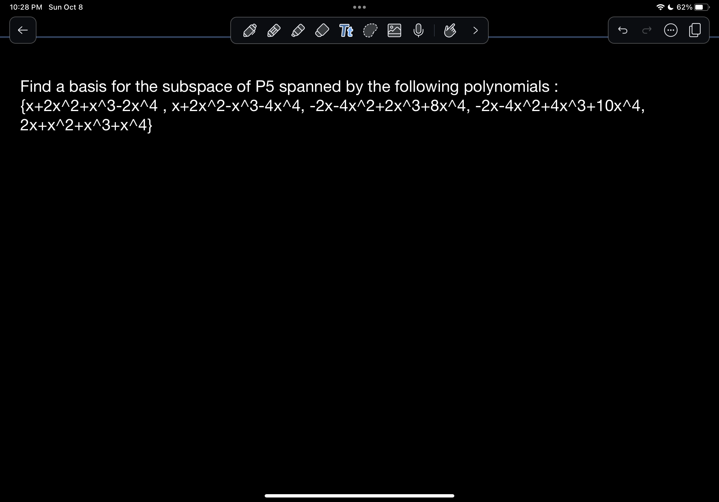 Solved Find a basis for the subspace of P5 spanned by the