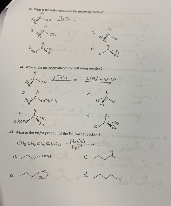 Solved 21. What is the major product of the following | Chegg.com