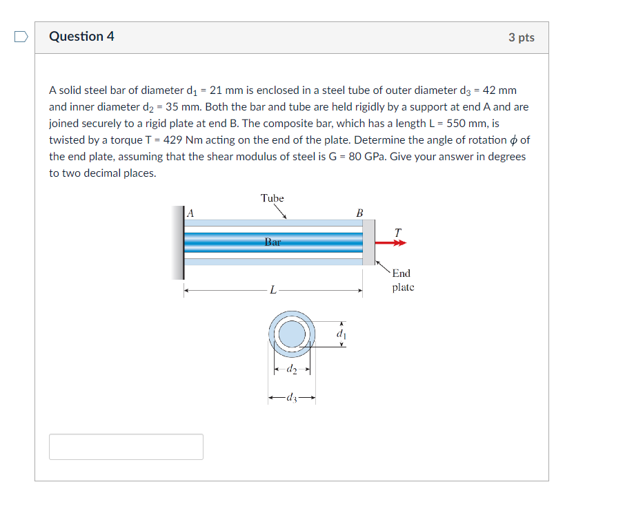 Solved A solid steel bar of diameter \\( d_{1}=21 | Chegg.com