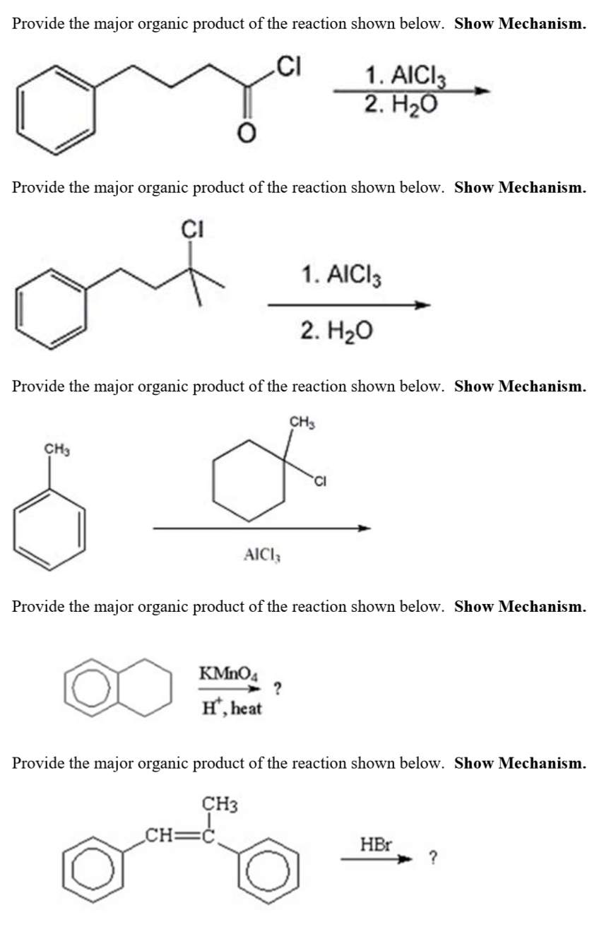 Solved Provide the major organic product of the reaction | Chegg.com