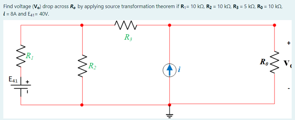 Solved Find voltage (V.) drop across Ro by applying source | Chegg.com