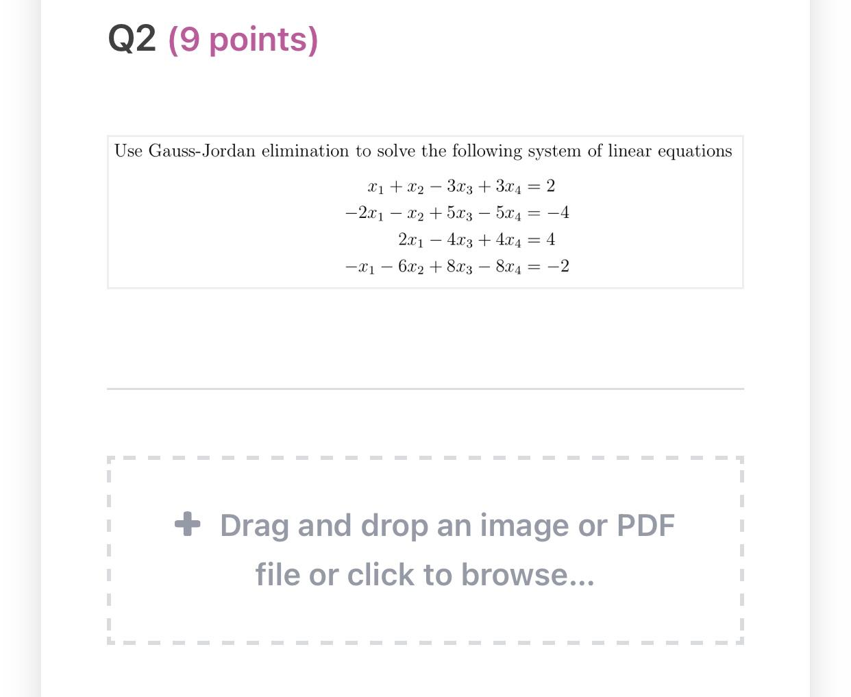 Solved Use Gauss-Jordan Elimination To Solve The Following | Chegg.com