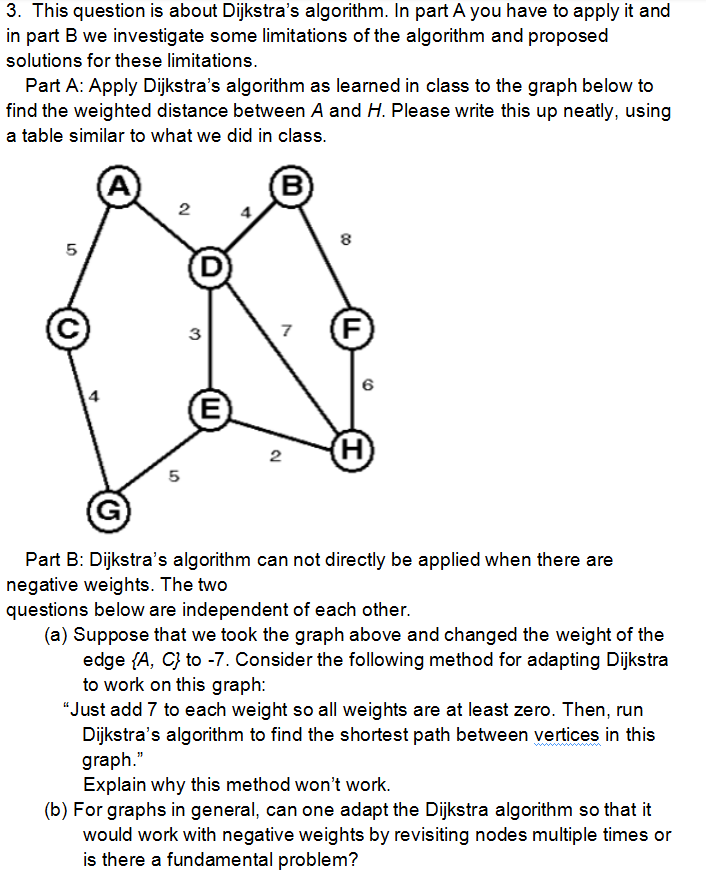 Solved 3. This Question Is About Dijkstra's Algorithm. In | Chegg.com