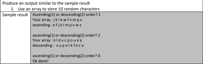 Solved Produce an output similar to the sample result: (Java | Chegg.com
