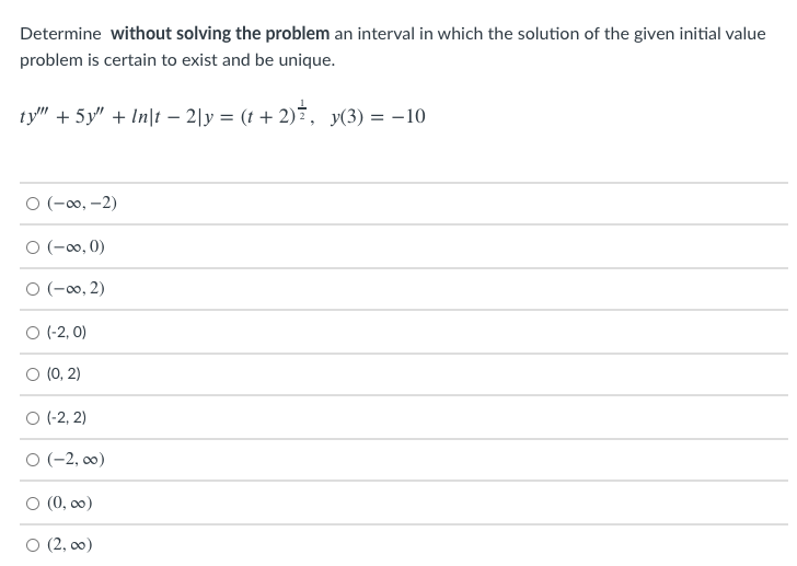 Solved Which one of the following initial value problems | Chegg.com