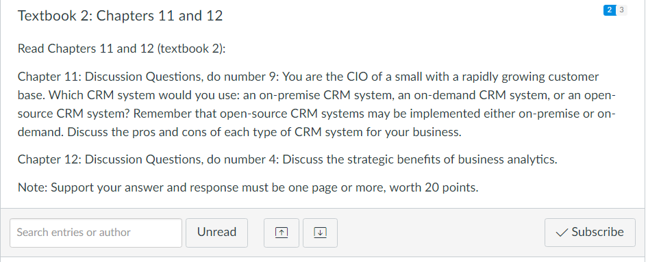 Solved аз Textbook 2: Chapters 11 and 12 Read Chapters 11 | Chegg.com