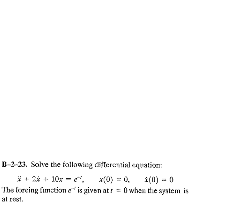 Solved B 2 23 Solve The Following Differential Equation