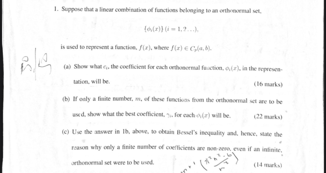 Solved 1. Suppose that a linear combination of functions
