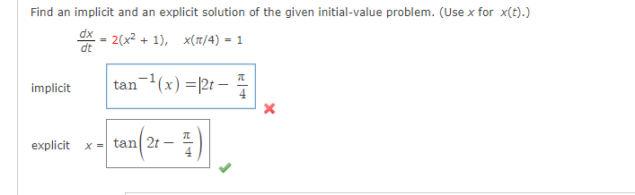 Solved Find an implicit and an explicit solution of the | Chegg.com