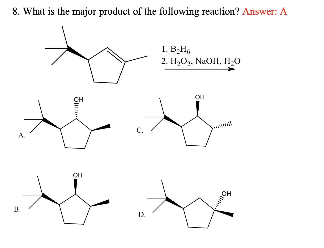 Solved What is the major product of the following reaction? | Chegg.com