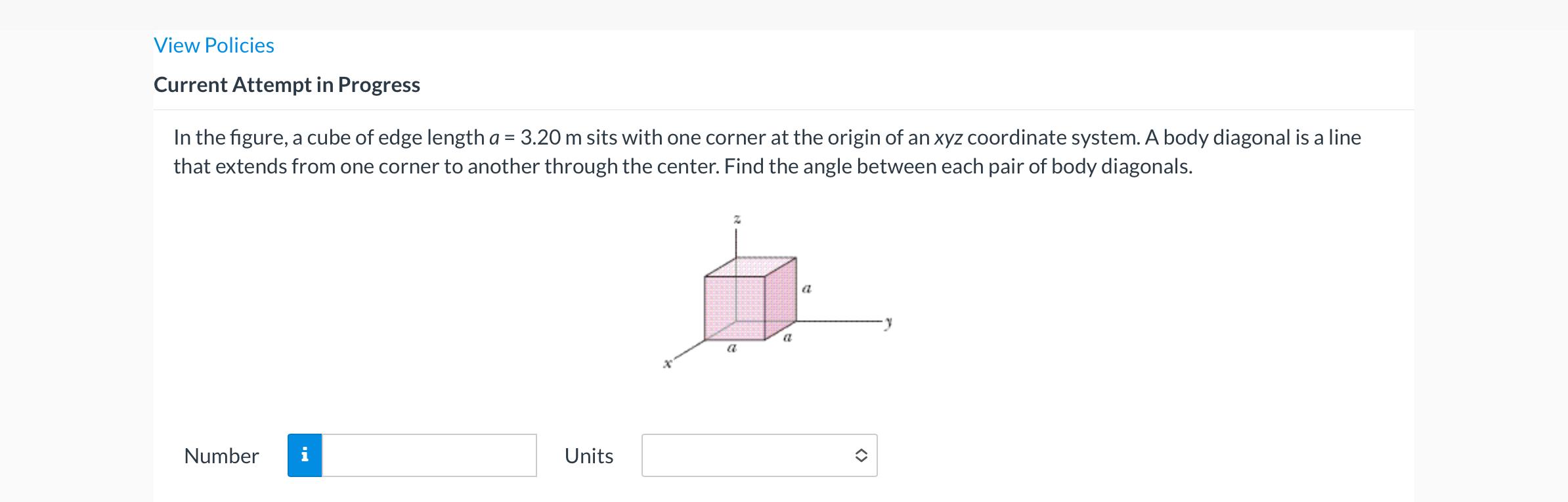 Solved In The Figure, A Cube Of Edge Length A=3.20 M Sits | Chegg.com