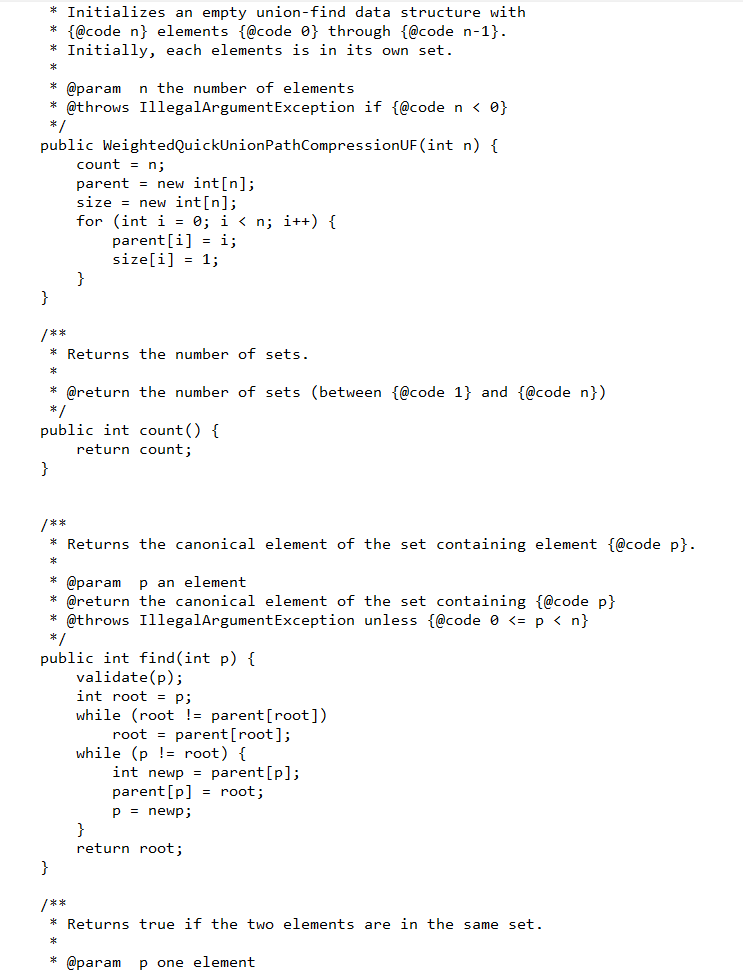 Solved @param q the other element @return {@code true} if | Chegg.com