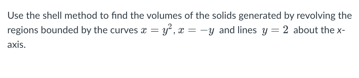 Solved Use the shell method to find the volumes of the | Chegg.com