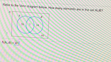 Solved Refer to the Venn diagram below. How many elements | Chegg.com