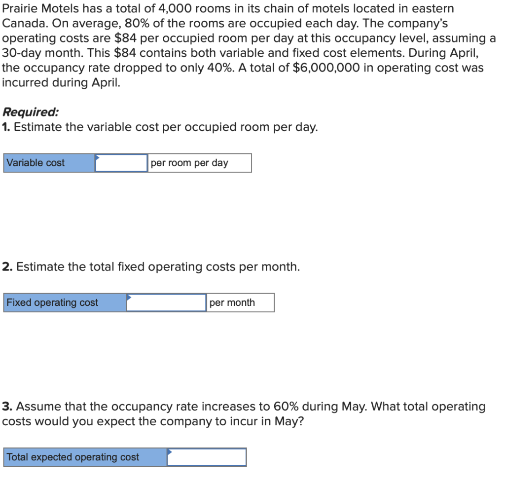 Solved Prairie Motels has a total of 4,000 rooms in its