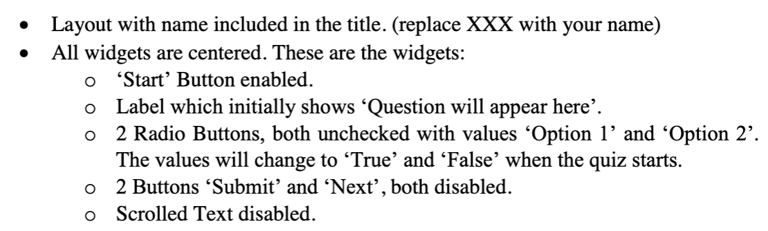 Write a Python Quiz assessment program using | Chegg.com
