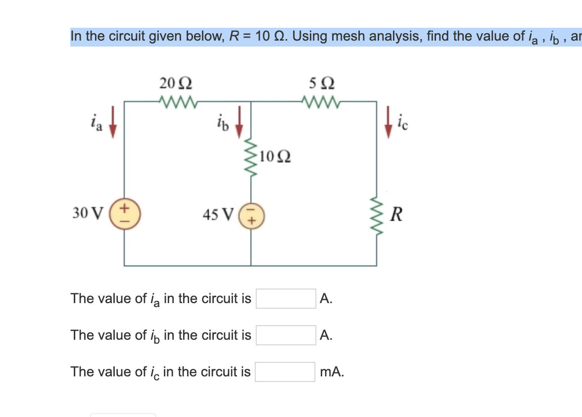 Solved In the circuit given below, R = 80 12. Find the value | Chegg.com