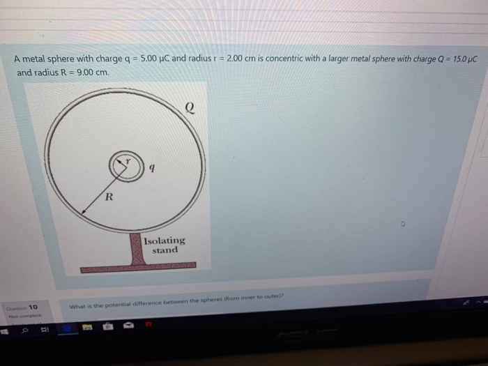 Solved A Metal Sphere With Charge Q = 5.00 UC And Radius R = | Chegg.com