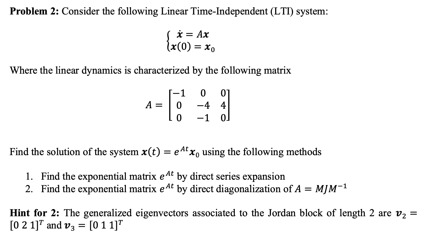 Solved Problem 2: Consider the following Linear | Chegg.com