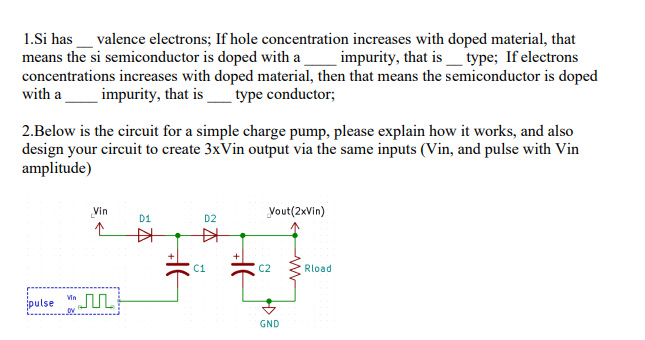 Solved 1.Si has _ valence electrons; If hole concentration | Chegg.com