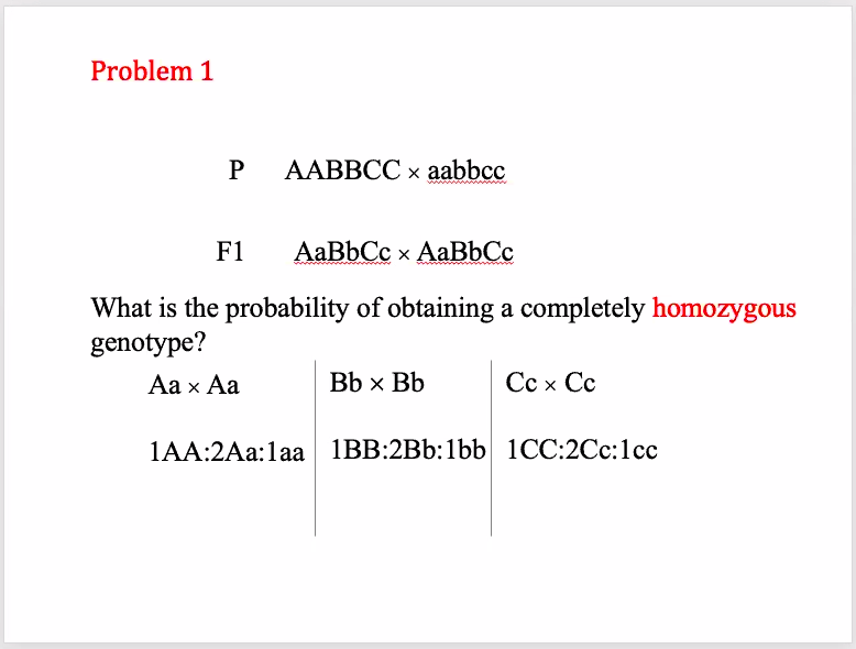 Solved Problem 1 1 P AABBCC X Aabbcc F1 AaBbCc X AaBbCc What | Chegg.com