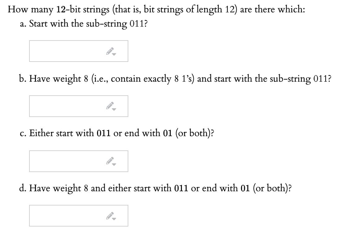 Solved How Many 12-bit Strings (that Is, Bit Strings Of | Chegg.com