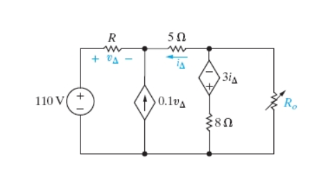 Solved The variable resistor (Ro) in the circuit in | Chegg.com