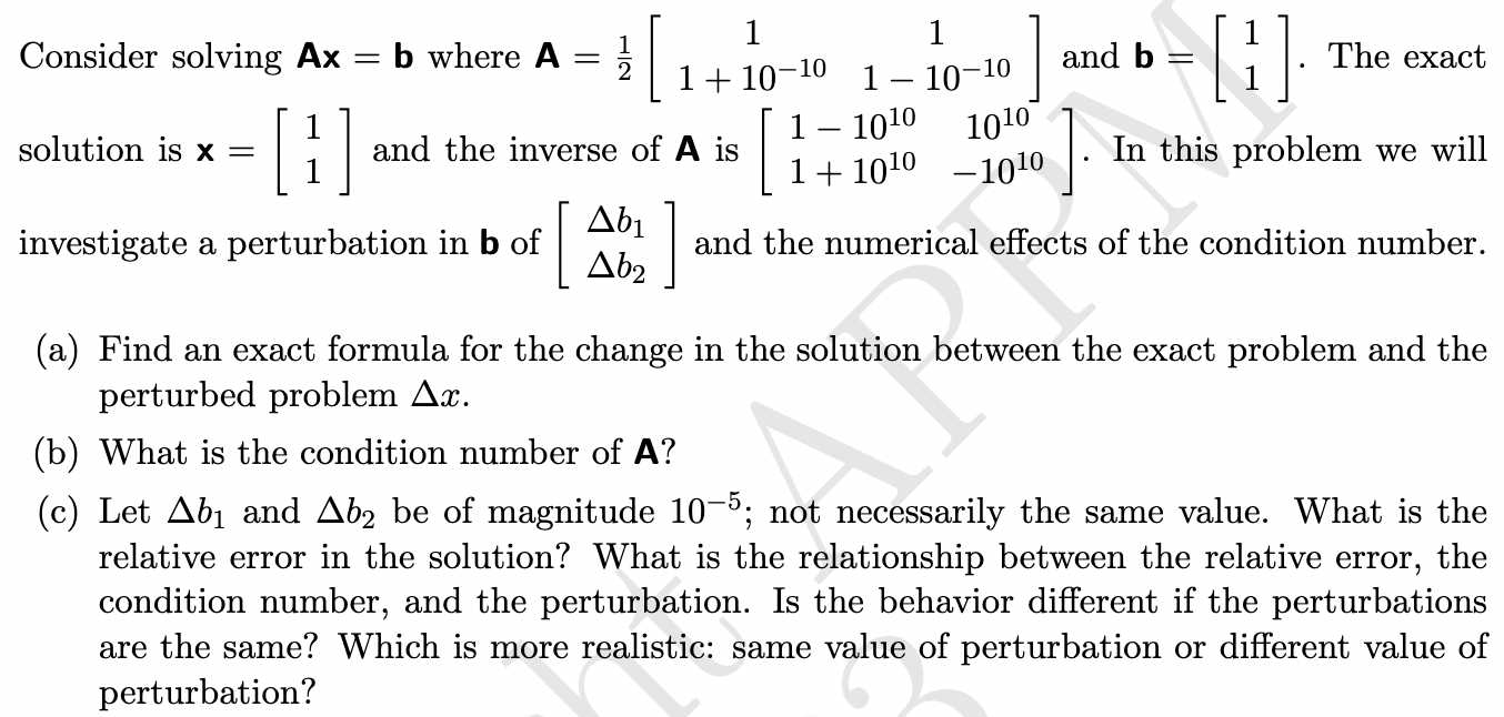 Solved Consider Solving Ax=b Where A=21[11+10−1011−10−10] | Chegg.com