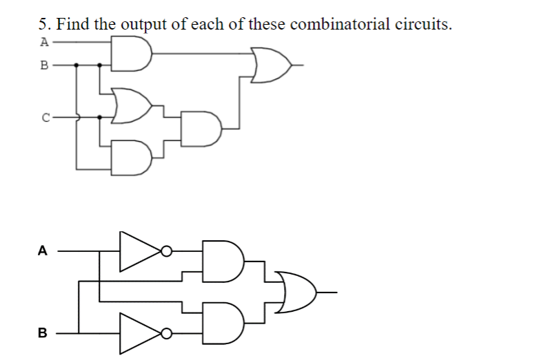 Solved 5. Find The Output Of Each Of These Combinatorial | Chegg.com