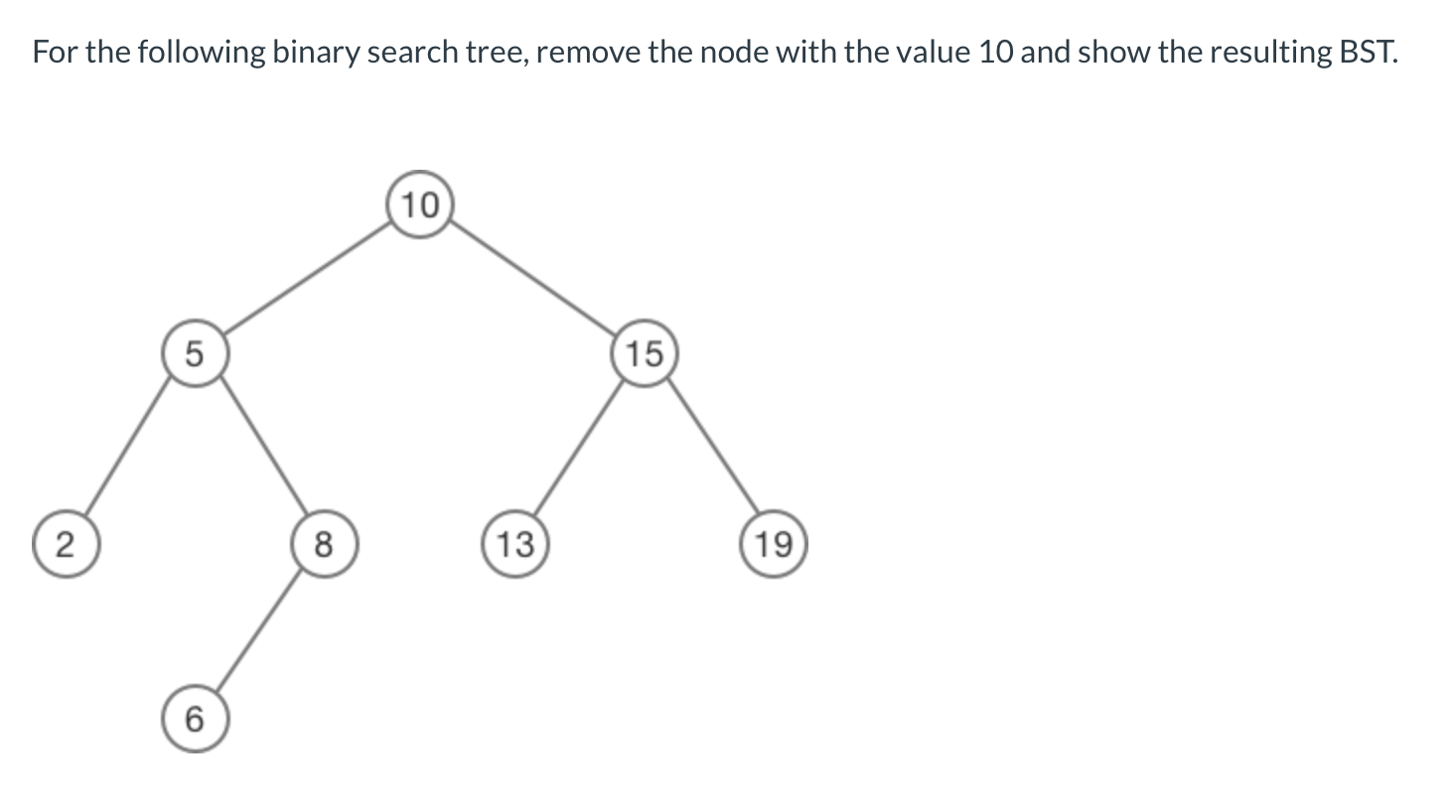 Solved For the following binary search tree, remove the node | Chegg.com