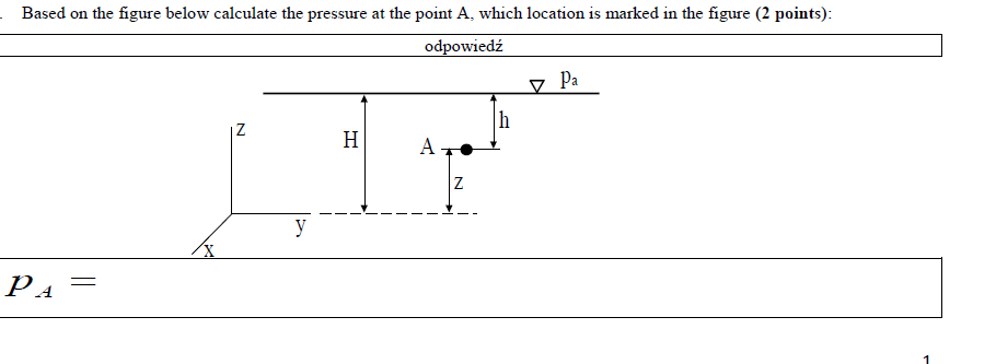Solved Based on the figure below calculate the pressure at | Chegg.com