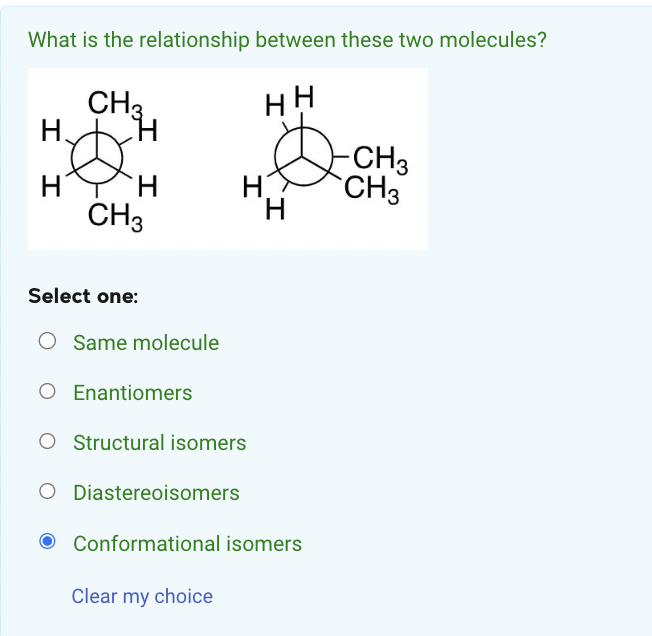 Solved What is the relationship between these two molecules? | Chegg.com
