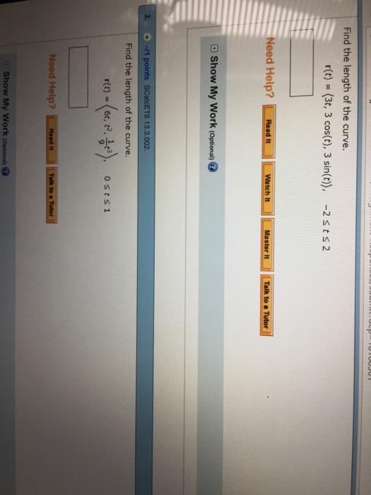 Solved Find the length of the curve r(t) (3t, 3 cos(t), 3 | Chegg.com