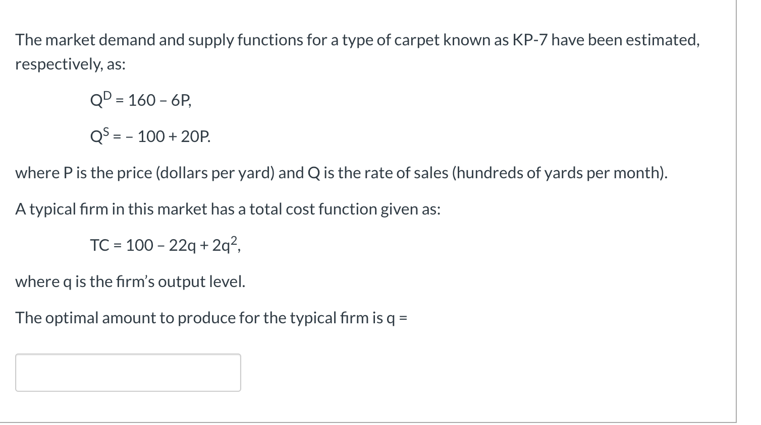 Solved The market demand and supply functions for a type of | Chegg.com